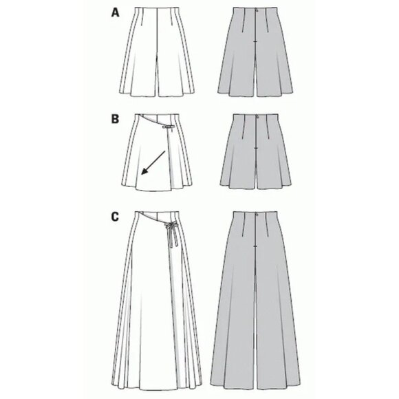 Burda Pattern 6980 Pantskirt Skort New Sizes 8-20 Golf Work Career - Picture 3 of 3